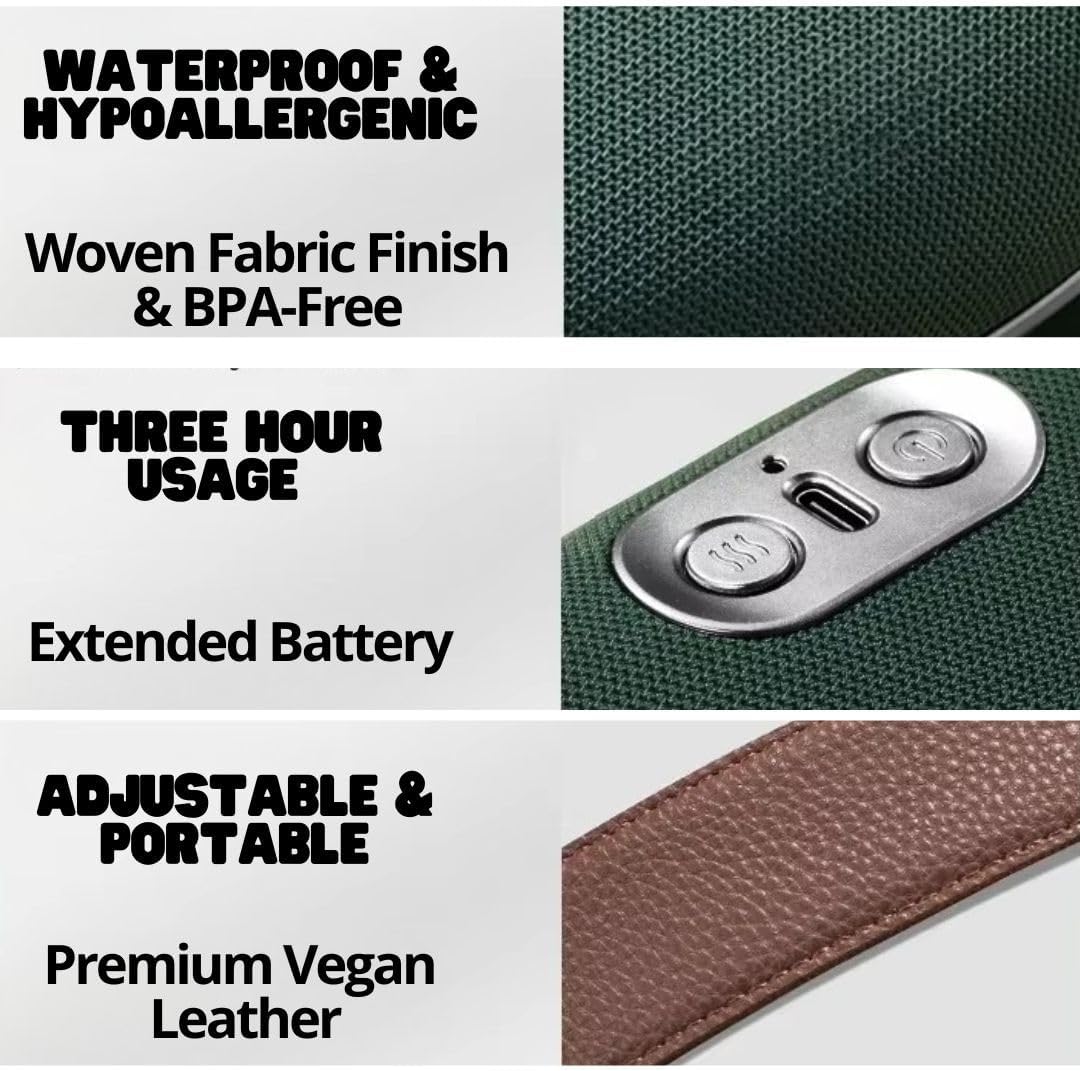 4D Wireless Neck Shoulder Massager - Upgraded 5 Mode-Massage System, Extended Battery, BPA-Free, Vegan Leather Strap