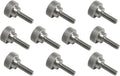 10 Pack 1/4-20 x 3/4 Inch Threads 303 Stainless Steel Diamond Knurled Thumb Screws Knobs with Straight Shoulders Right-Hand Threads SAE Flat Tip Uncoated