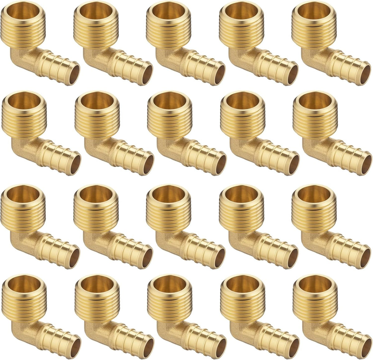 (20 Pack) Asterbacks 1/2 PEX to 1/2 NPT Male Thread Elbow for PEX-A/B/C Pipe