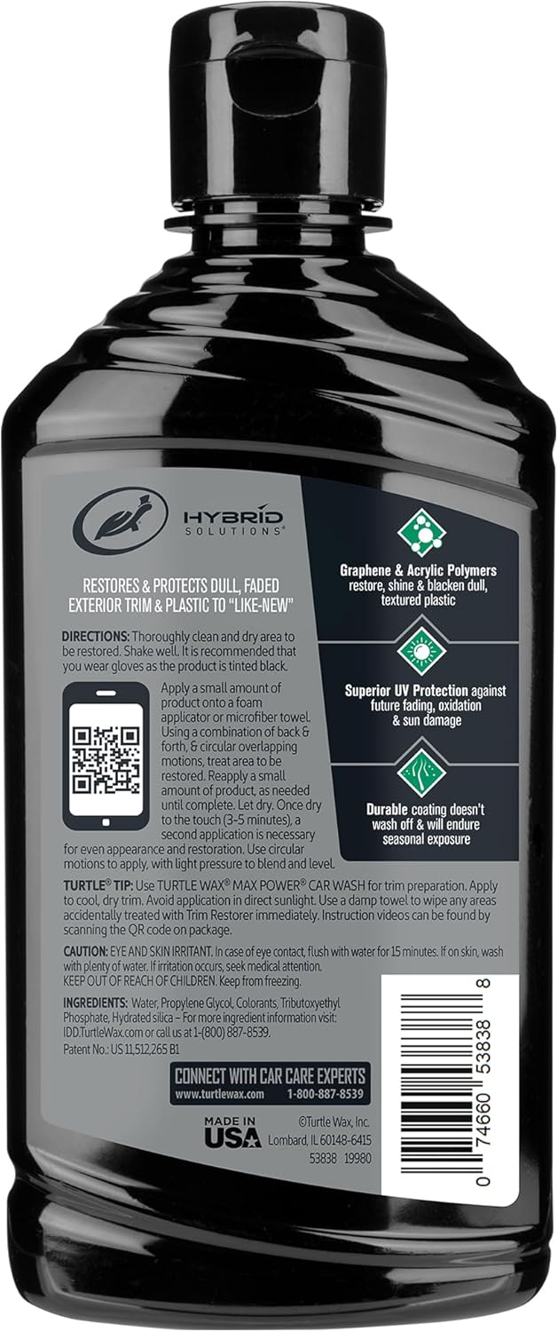 Hybrid Solutions Black Trim Restorer for Cars, 10 oz. | Revives Exterior Car Plastic to Like New Condition