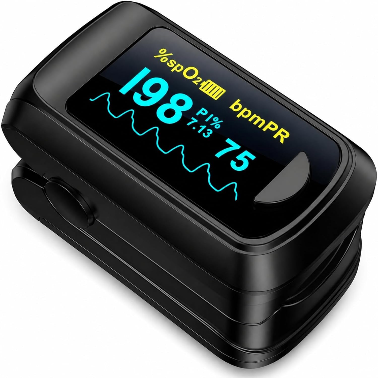 JKS50B Pulse Oximeter Fingertip - Blood Oxygen monitor Fingertip with Perfusion Index, Fast 5-8s Reading, Large OLED