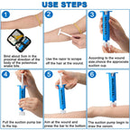 Snake Bite Kit Venom Extractor Suction Pump Bee Sting Kit, Blue