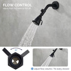 Angle Simple Shower Shut Off Valve, Flow Adjuster, Matte Black, 2 Pack
