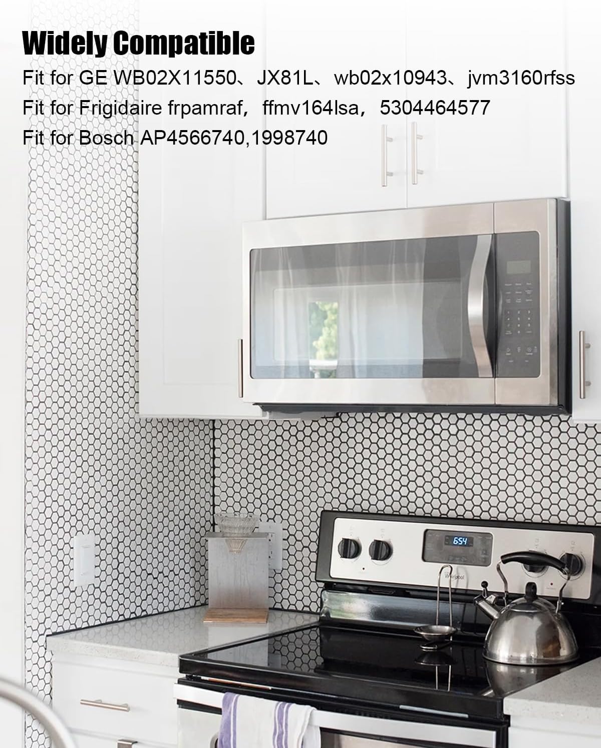 Microwave Charcoal Filter Fit for GE WB02X11550 JX81L Frigidaire Bosch