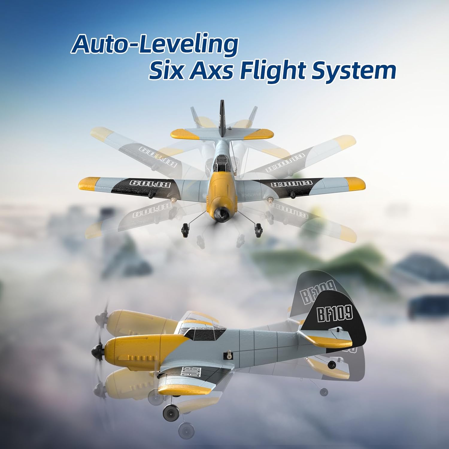 RC Plane 3 Channel BF-109 Remote Control Airplane Fighter RTF Toys | 2.4GHz 6-axis Gyro Stabilizer RTF Glider