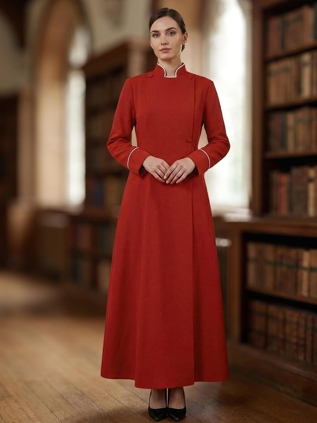 Women Clergy Robe Church Cassock Minister Gown Choir Pastor Costume Outfit Pulpit Service Vestment Dress