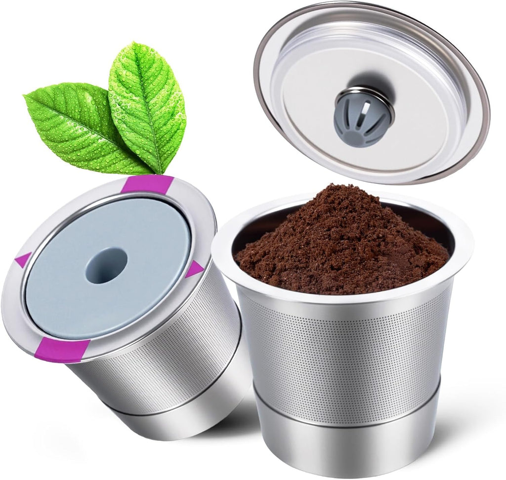 Reusable Stainless Steel K Cup for Keurig, 2 Pack | BPA-free，Singe Serve Coffee Filter for Home Office Use,Durable