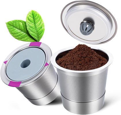 Reusable Stainless Steel K Cup for Keurig, 2 Pack | BPA-free，Singe Serve Coffee Filter for Home Office Use,Durable