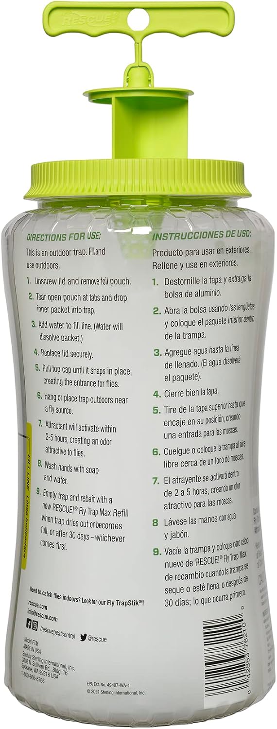 Fly Trap Max – Extra Large Reusable Outdoor Fly Trap - 2 Traps