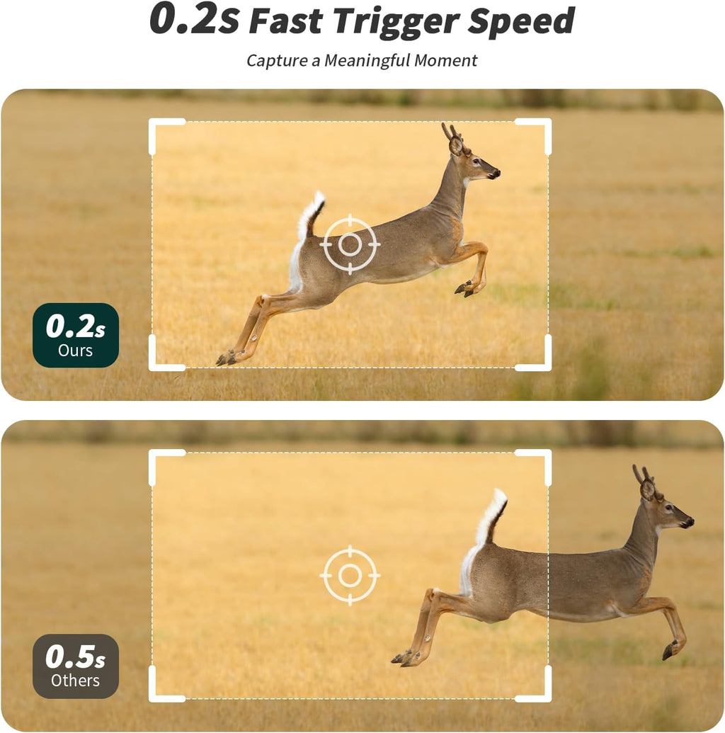 Trail Camera, 2K HD Live Streaming Game Camera AI Animal Detection | 4G LTE Cellular Trail Camera Built-in SIM