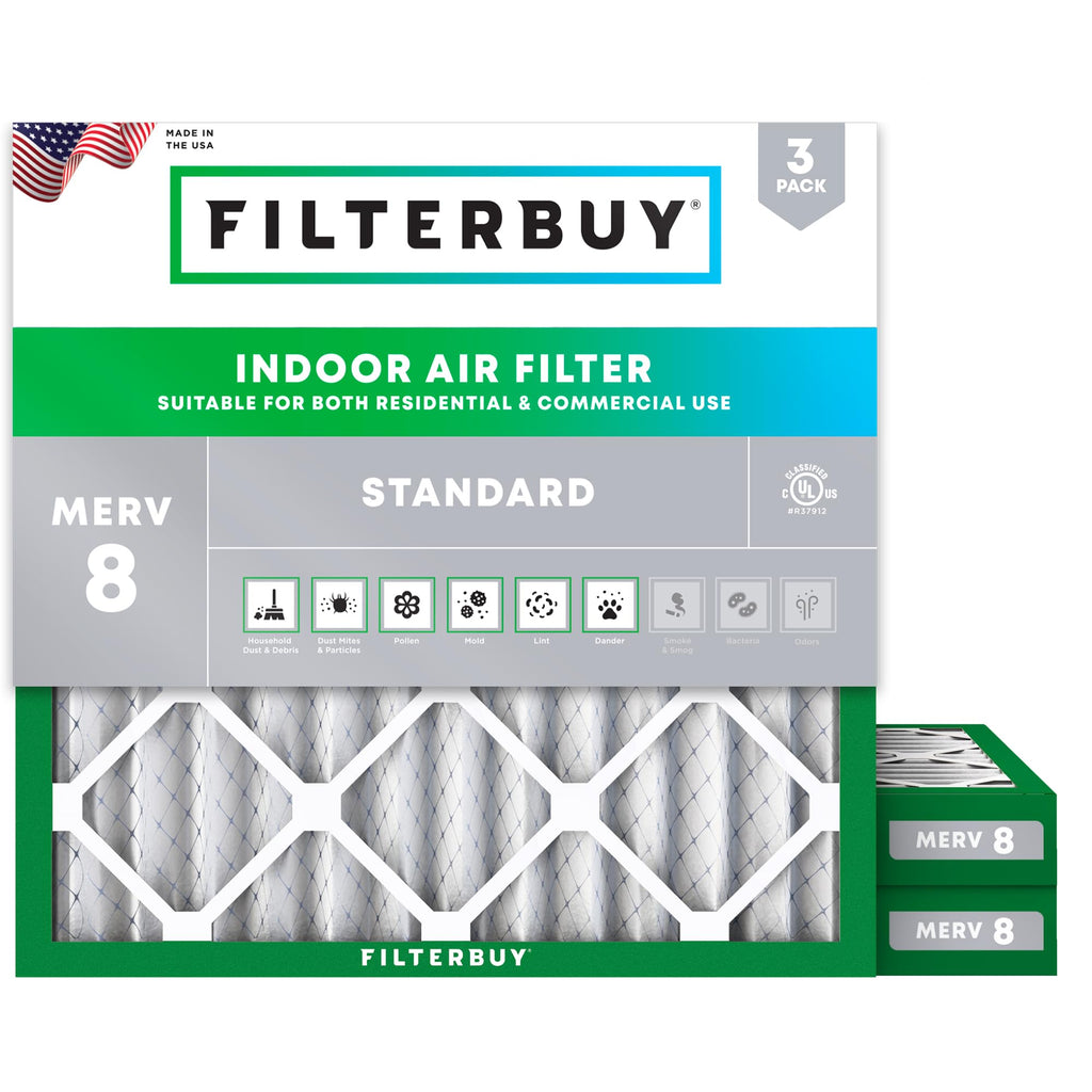 24x24x2 Air Filter MERV 8 Dust & Allergy Defense (3-Pack)