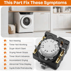 for GE GTX33EASK1WW Dryer Timer Control Switch Repair Kit
