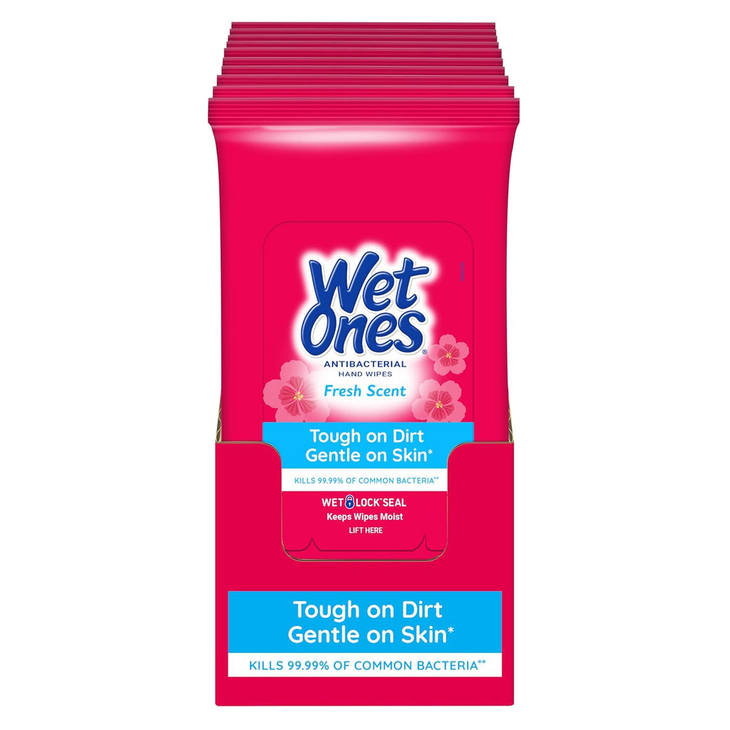 Antibacterial Hand Wipes, Fresh Scent, 20 Wipes (Pack of 10)