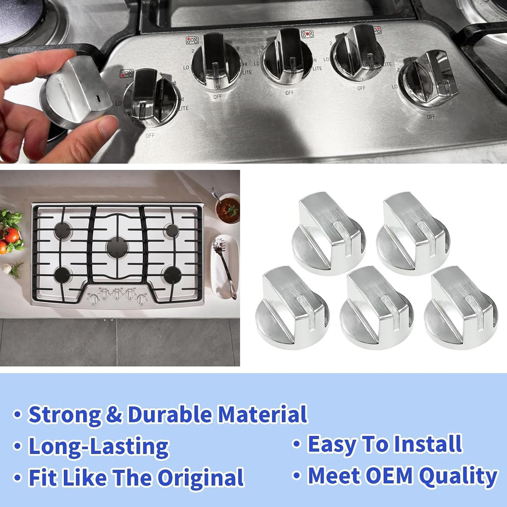 5 Pcs AEZ73293801 Burner Control Stove Knobs for LG Range/Stove Gas Cooktop