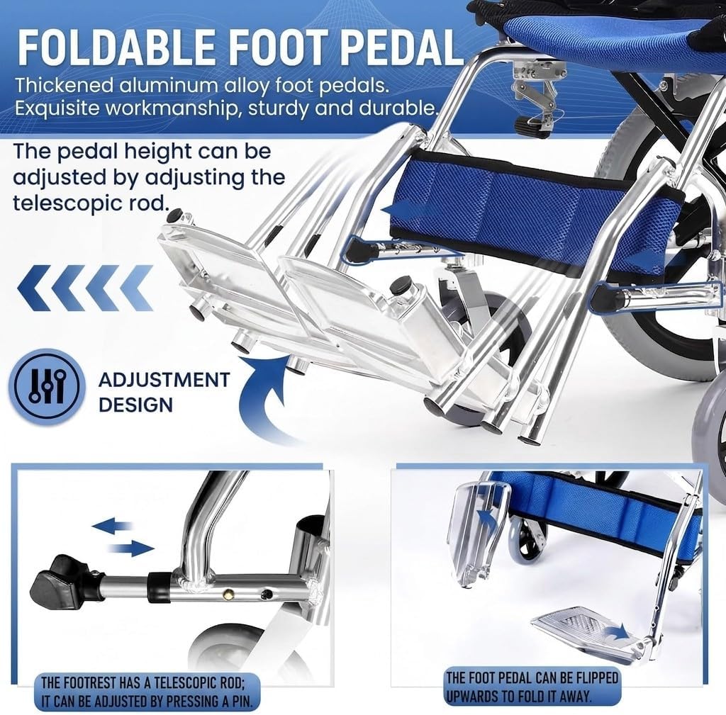 Lightweight Transport Wheelchair for Adults 10KG