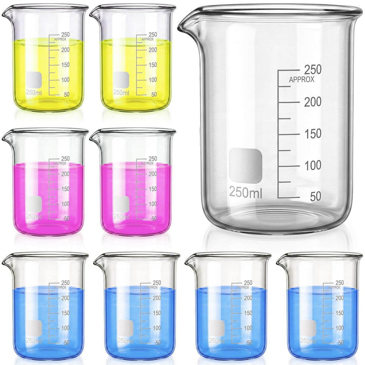 8 Pcs 250ml Glass Beaker Set Griffin High Borosilicate Beaker