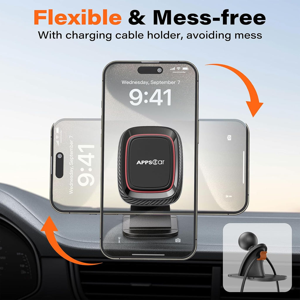 [2 Pack] Magnetic Phone Holder for Car, APPS2Car Dashboard Magnetic Car Phone Holder Mount with Strong VHB Adhesive