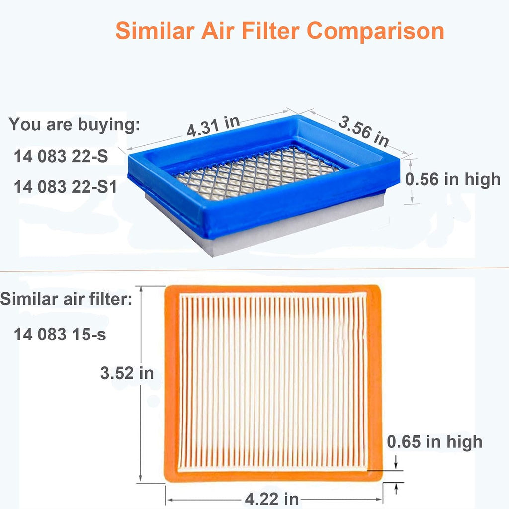 2 Pack XT650 Air Filter with Metal Protection, Compatible with Kohler XT675 Engine 14-083-22-S 14-083-22-S1 Lawnboy Toro Lawn Mower Air Filter