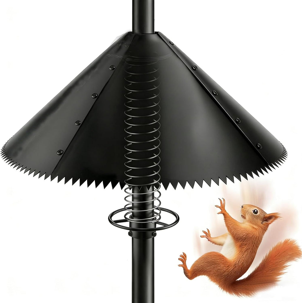 Squirrel Baffle for Bird Feeder Pole,Slinky-Loaded Wobble Defense,19 Inch
