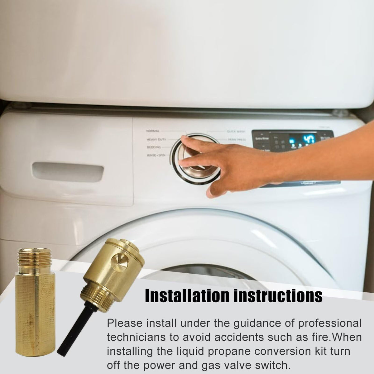 KOGUNXU New LP Conversion Kit for Samsung DVG Series Dryers | Includes Brass Orifice & Plug
