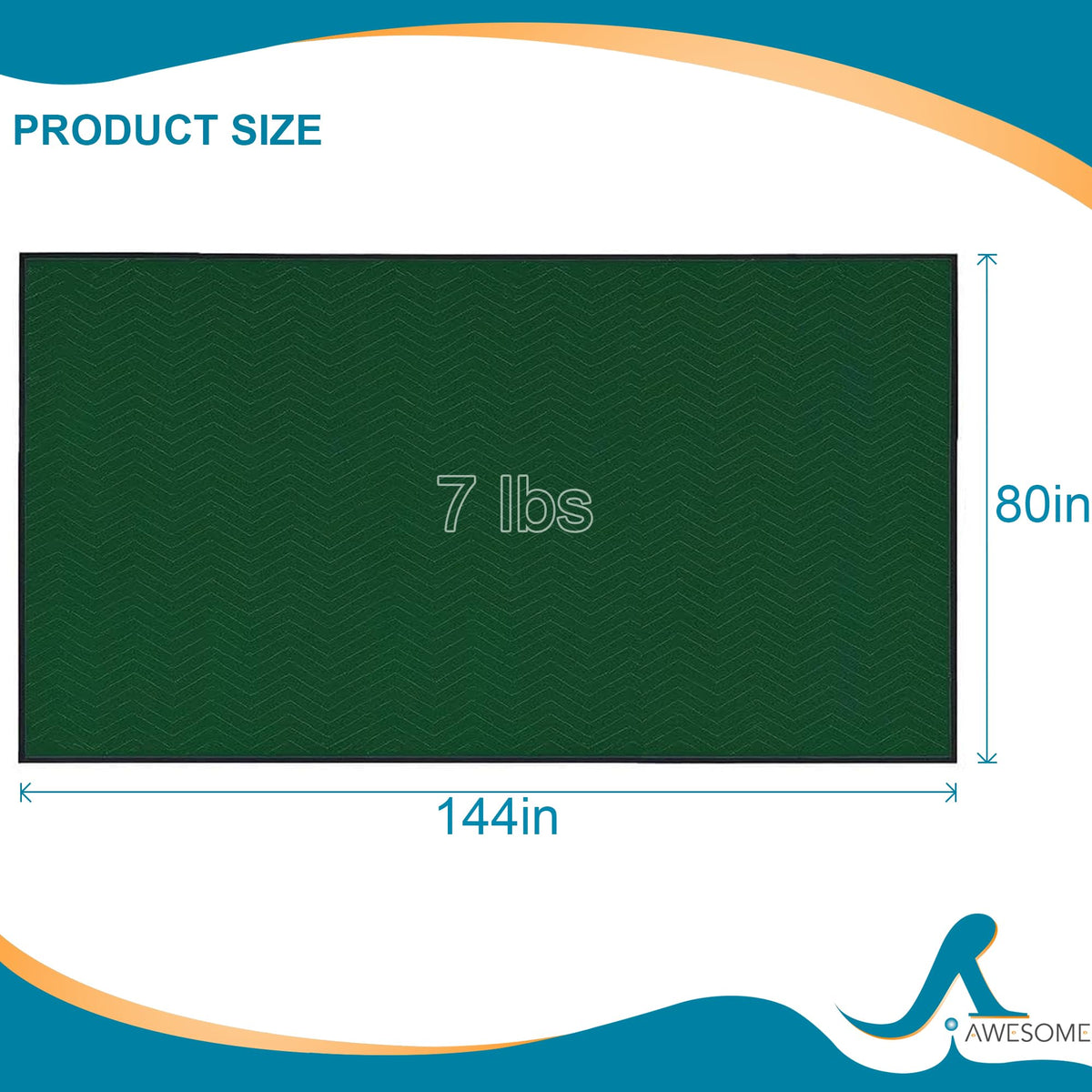 3 Pack Moving Blankets Combo, 1PC 72"x80" (3lb/ES) + 2PCS 80"x144"(7lb/ea)