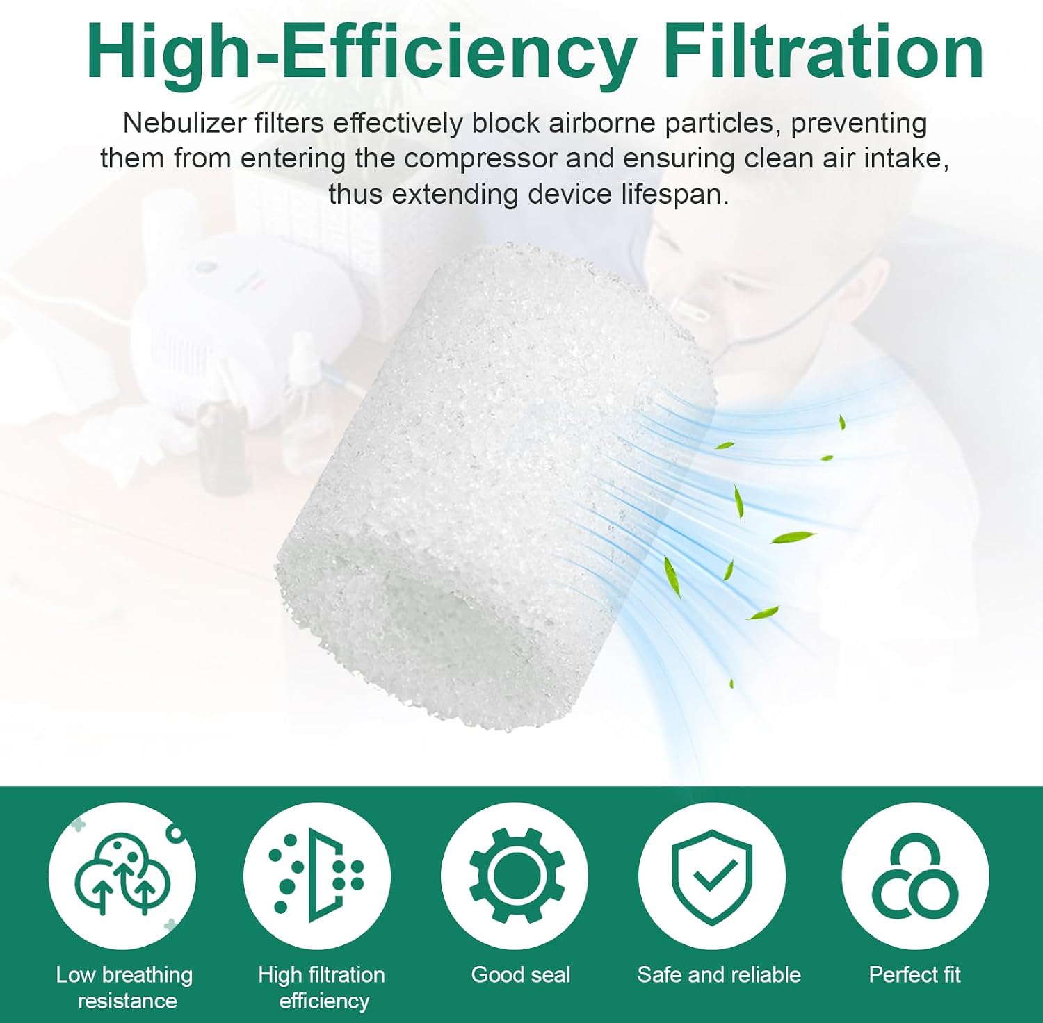 Nebulizer Filter for PARI Vios Nebulizer Compressors, Ultra II, Trek, Trek S