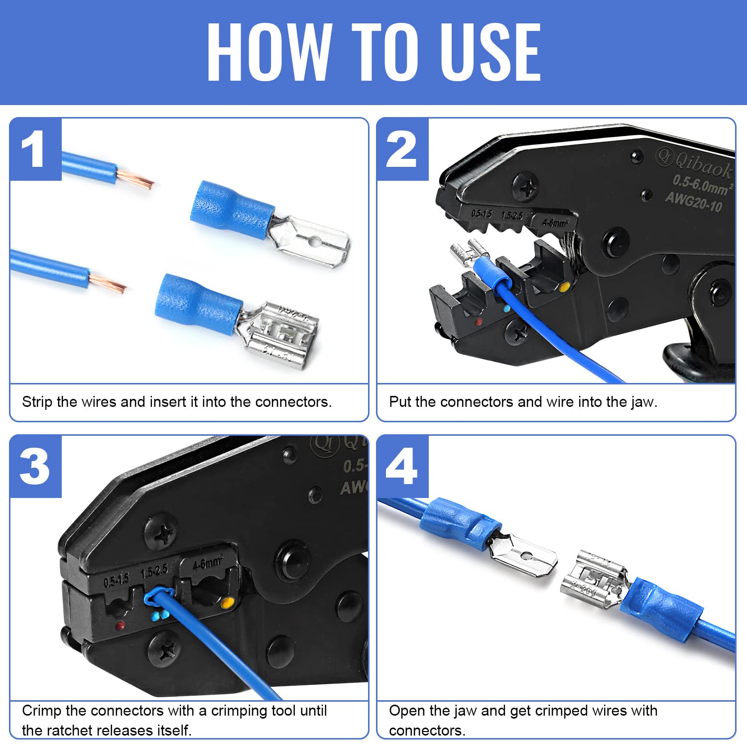 1500pcs Wire Connectors - Insulated Electrical Wire Terminals (Copper) - Ring, Butt, Spade, Fork Connector Kit - Red
