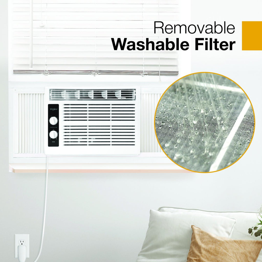 5,000 BTU Window Air Conditioner & Dehumidifier, White