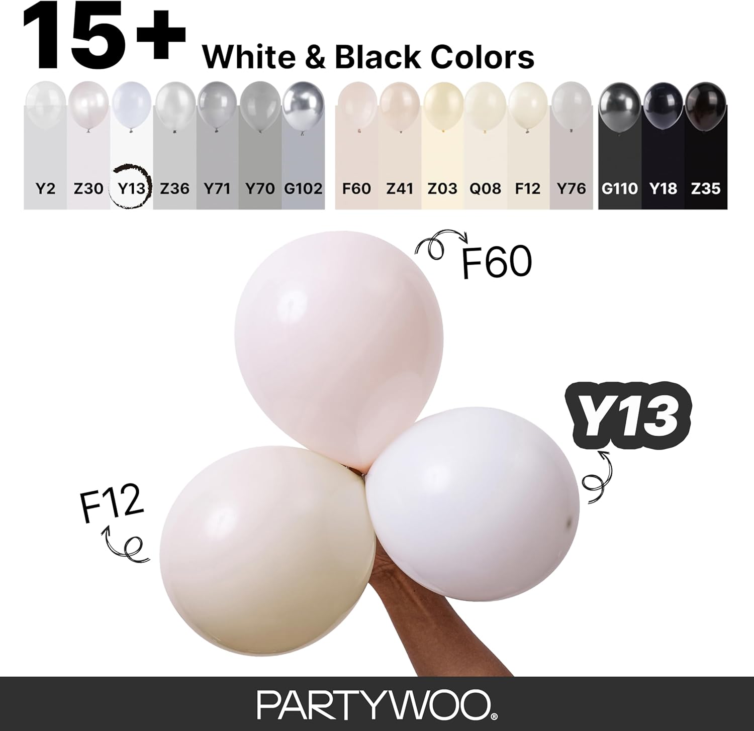 White Balloons 155pcs Different Sizes Pack of 18 12 10 5 Inch Matte White Latex Balloon Arch Kit Garland for Wedding