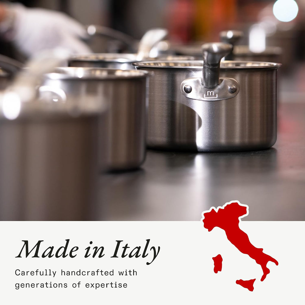 Cookware - 12 Quart Stainless Steel Stock Pot With Lid - 5 Ply Stainless Clad - Professional Cookware - Crafted in
