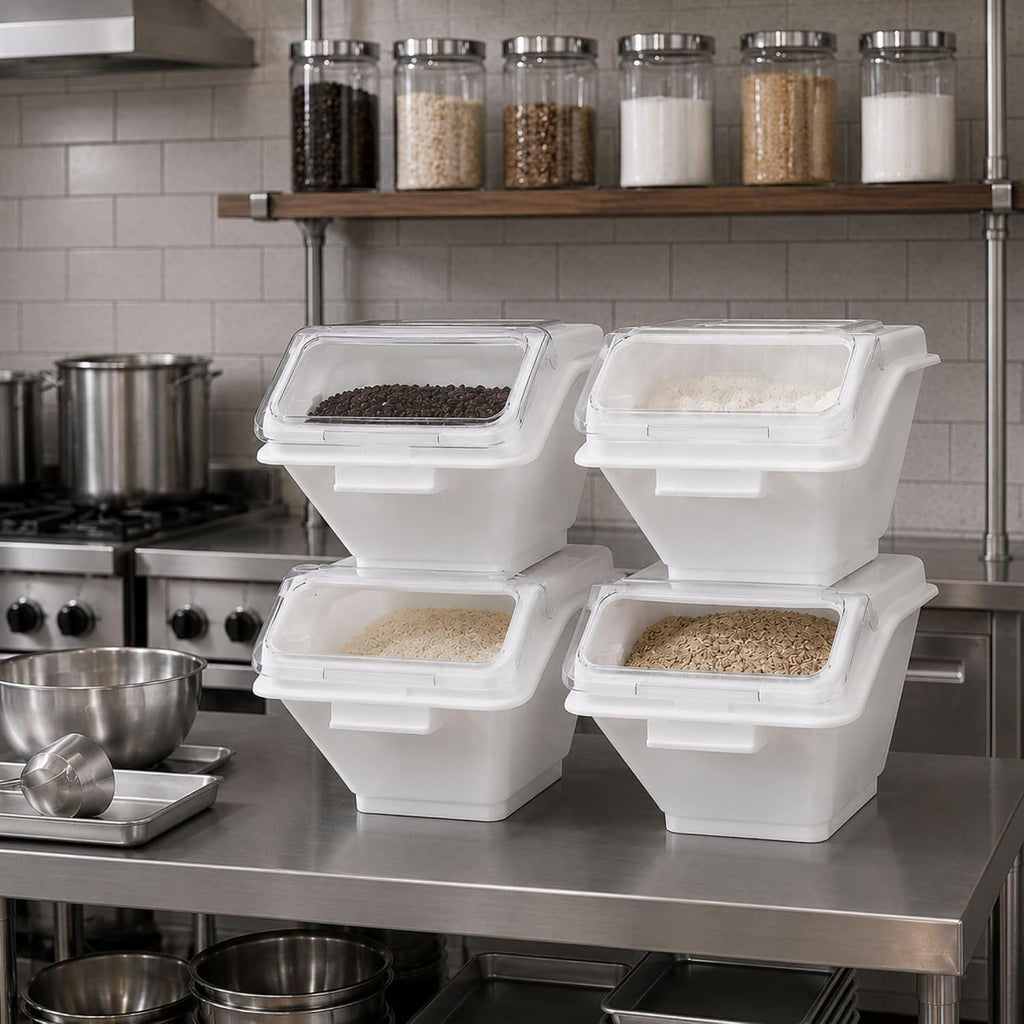 2.6 gal White Ingredient Bin with Measuring Spoon, 1 Count