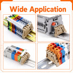 Konohan 30 Pcs Din Rail Terminal Block Rail-Type End Stopper Bracket