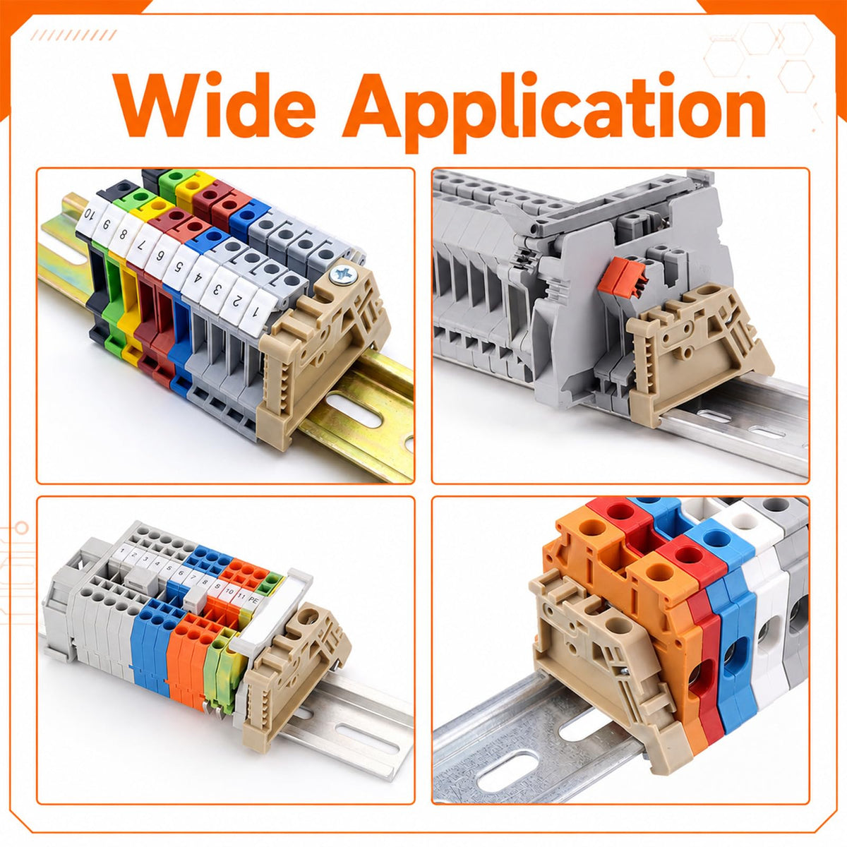 Konohan 30 Pcs Din Rail Terminal Block Rail-Type End Stopper Bracket