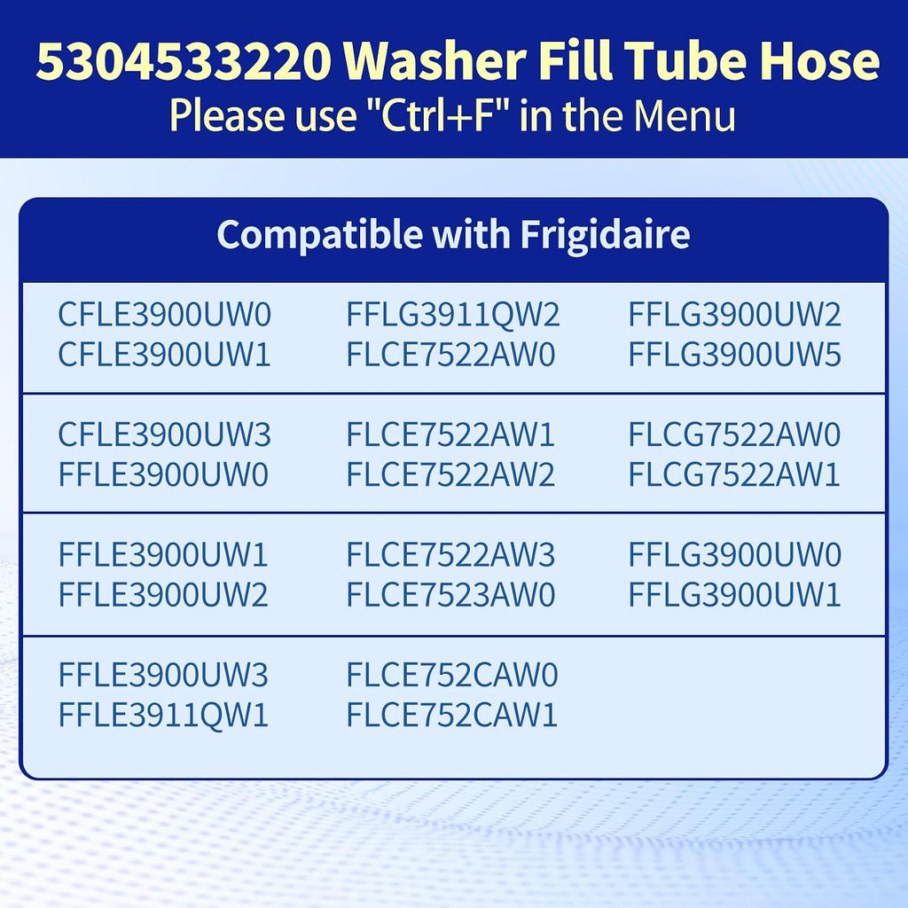 5304533220 Washer Fill Hose Compatible with Frigidaire