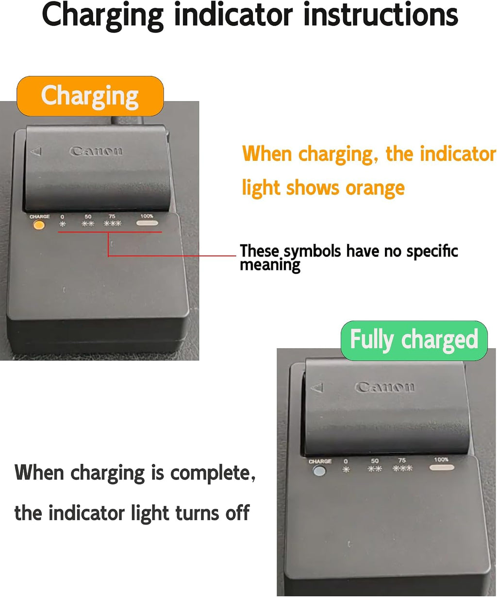 LC-E6 Battery Charger Compatible with Canon LP-E6 LP-E6N LP-E6NH, Replacement Camera Charger for EOS R5 R6 R7 5D Mark