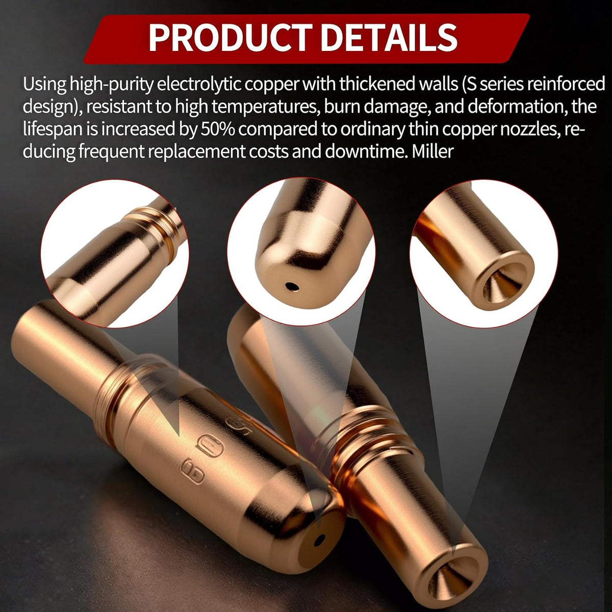 30PK T-A035CH .035" MIG Contact Tips for Miller MDX Bernard Acculock-S Gun