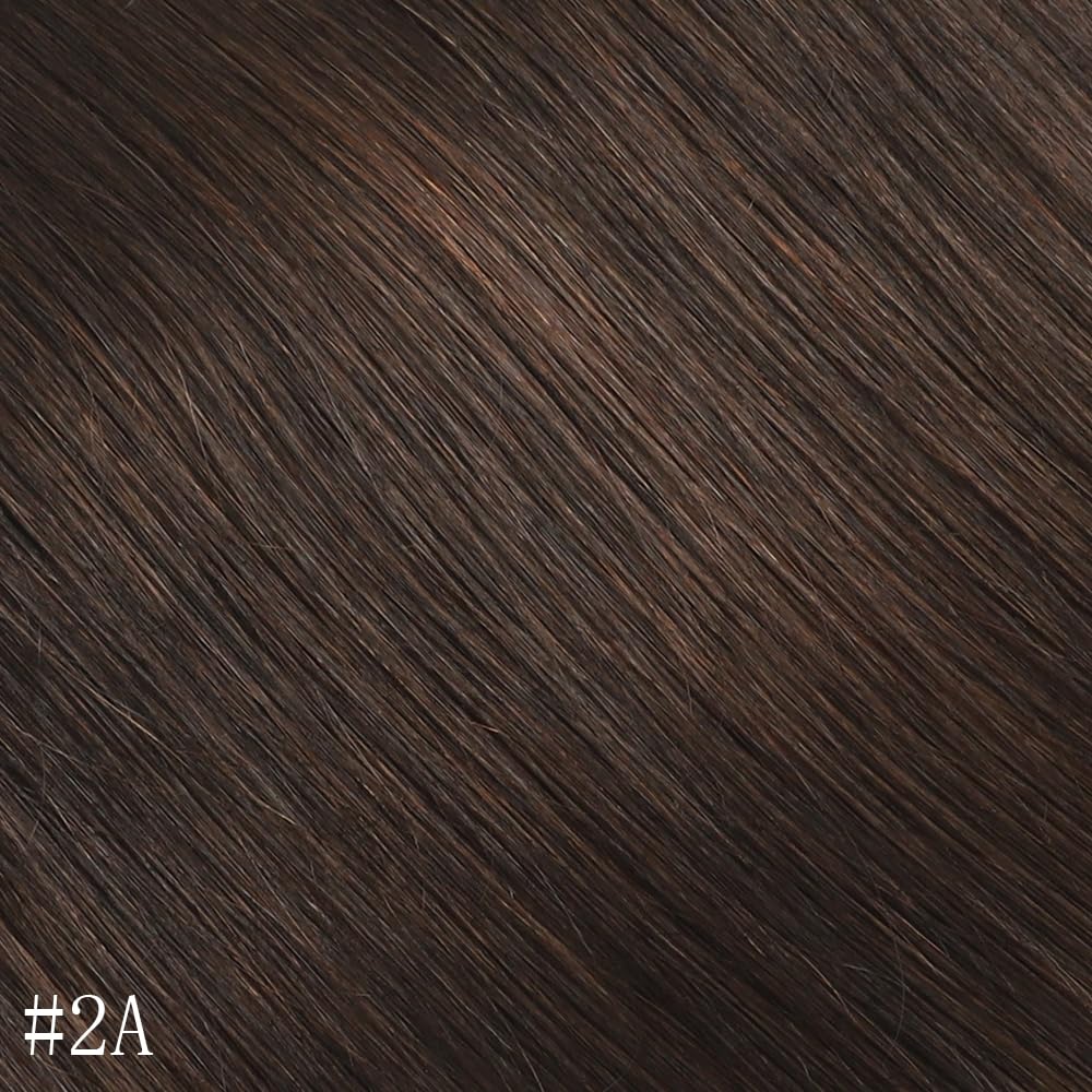 Clip In Hair Extensions Real Remy Human Hair Very Dark Brown 18 Inch | Clip Ins for Women,120g,7 Pcs,16 Clips,Darkest