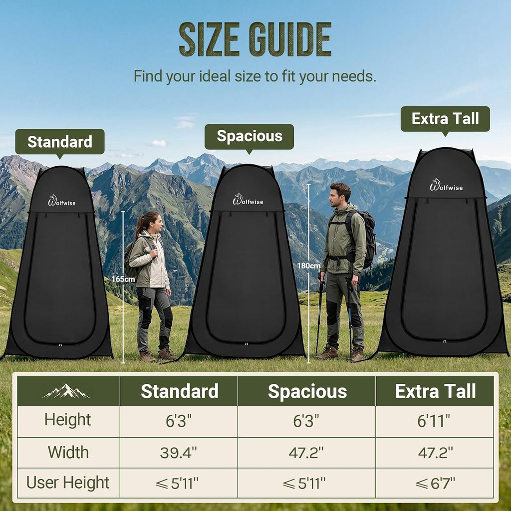 Pop Up Shower Tent for Camping Essentials, Compact & Lightweight | Portable Instant Changing Tent with Window & Carry