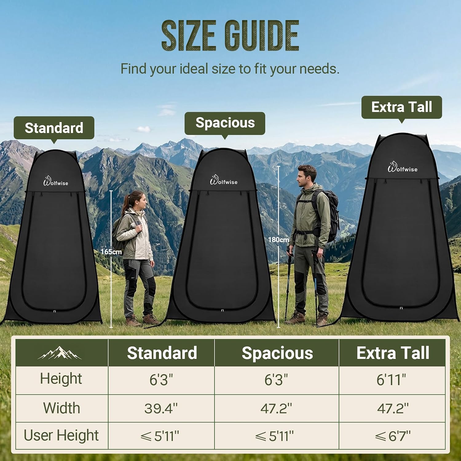 Pop Up Shower Tent for Camping Essentials, Compact & Lightweight | Portable Instant Changing Tent with Window & Carry