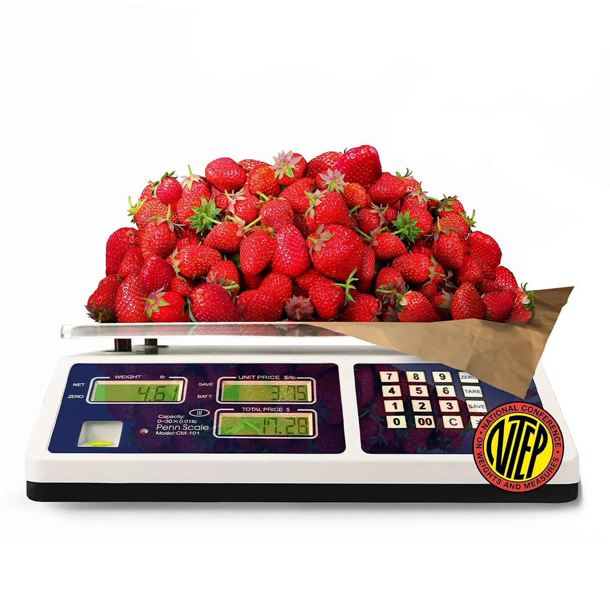CM-101 NTEP Certified Scale for Digital Price Computing - 30lb Commercial Scale with 0.01lb Readability