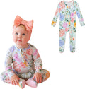 Posh Peanut Footie Pajamas for Baby Girls, Soft Viscose from Bamboo