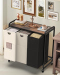 Laundry Sorter 3 Section,Laundry Basket with Wheels,3×15.8 Gal (60L) | Laundry Room Organization with Wooden Desktop