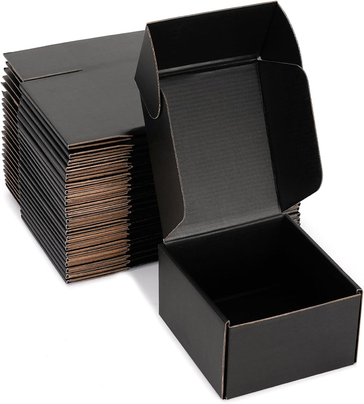 Black Shipping Boxes 6x6x4 Inches, 20 Pack
