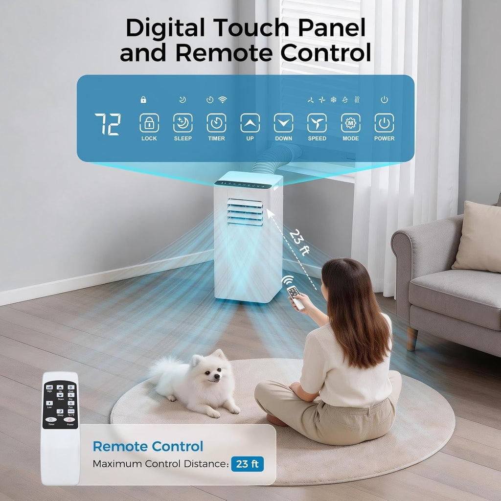 Portable Air Conditioner 16000 BTU, Smart WiFi APP & Remote Control, 5-in-1 AC Unit Cools up to 750 Sq.Ft, 40dB Ultra