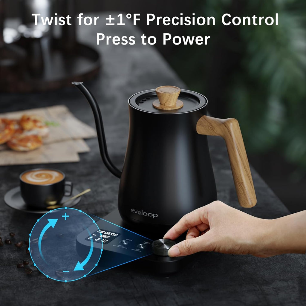 Gooseneck Electric Kettle, Electric tea Kettles, ±1℉ Temperature Control for Pour-Over Coffee & Tea Brewing