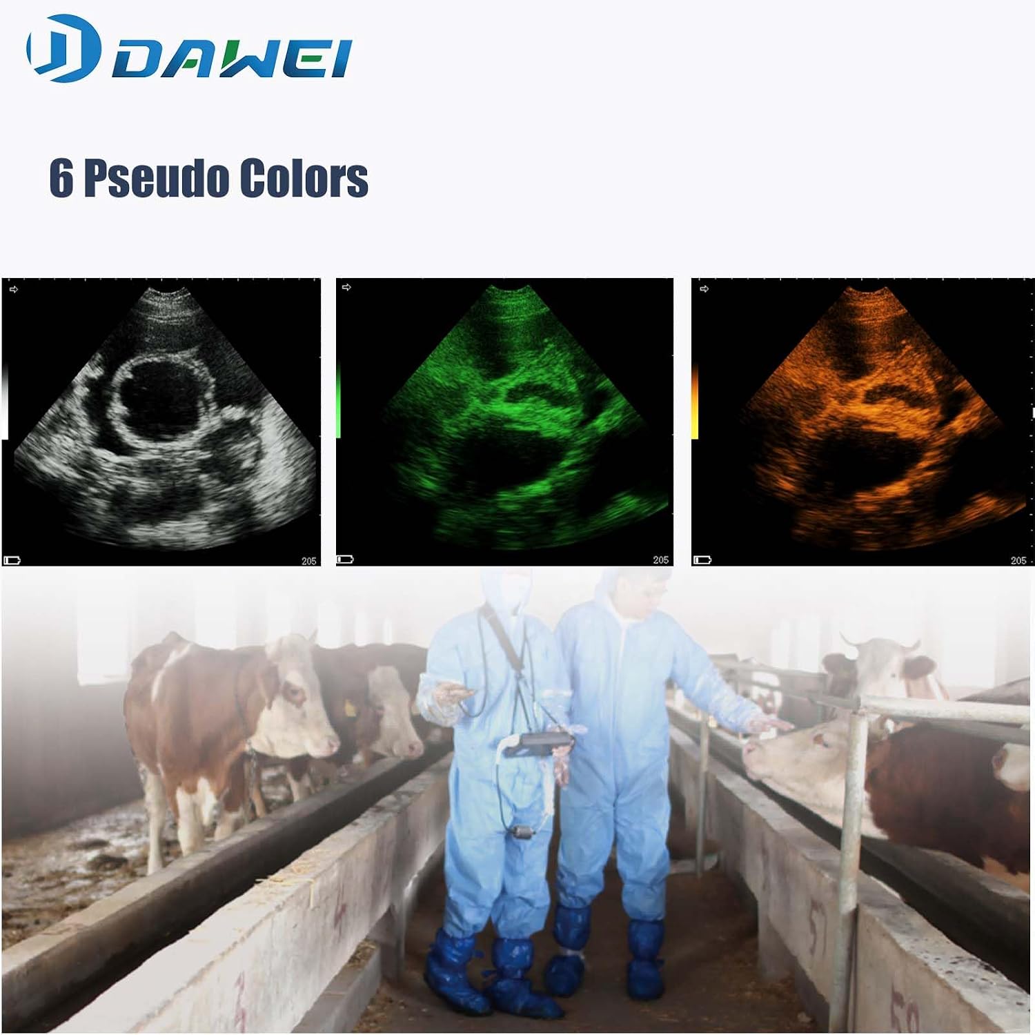 Veterinary Ultrasound Machine for Pregnancy Portable Scanner with 3.5Mhz Convex Probe Waterproof Probe for