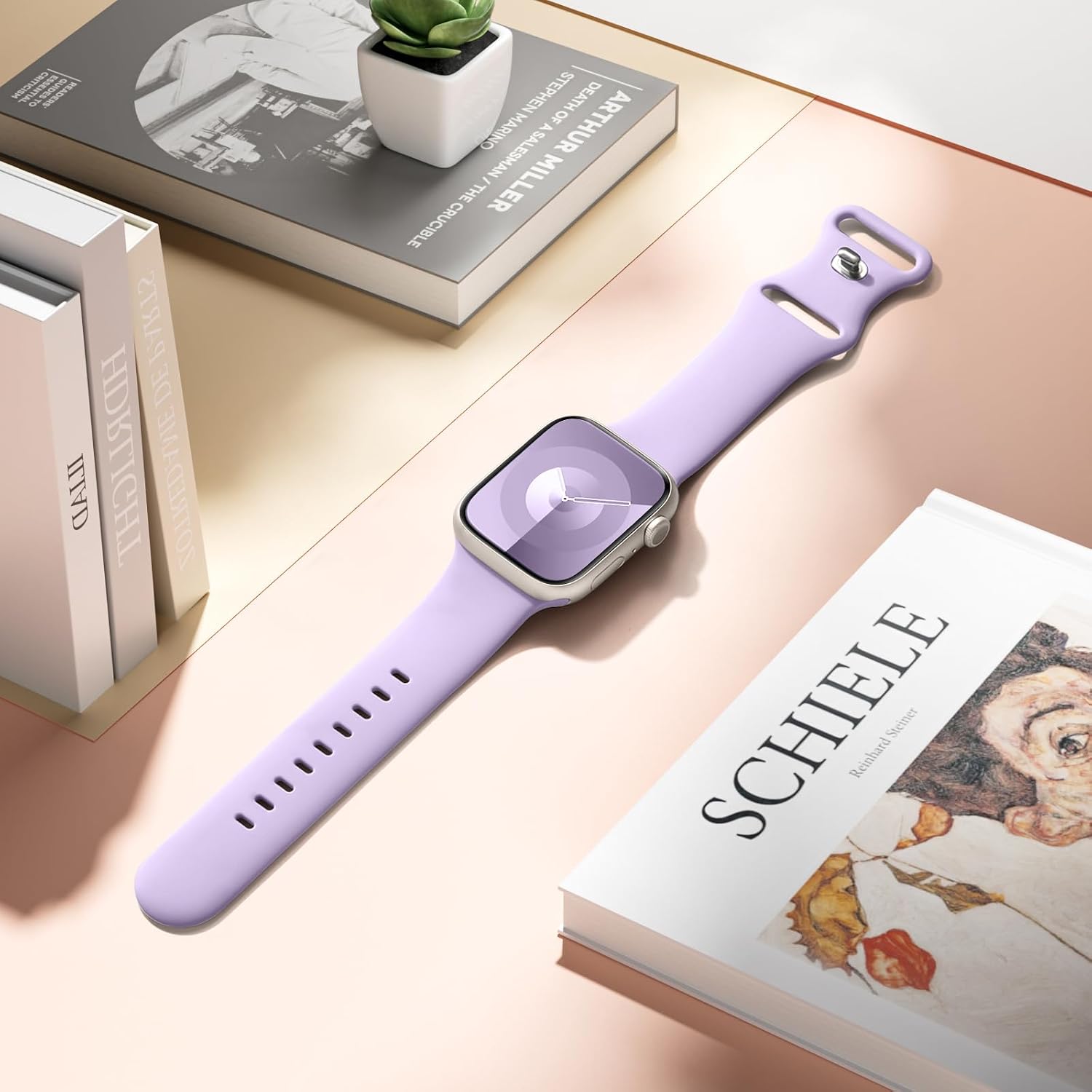 Sport Band Compatible with Apple Watch Bands 40mm 41mm 42mm 44mm 45mm 46mm 49mm 38mm Women Men, Soft Silicone