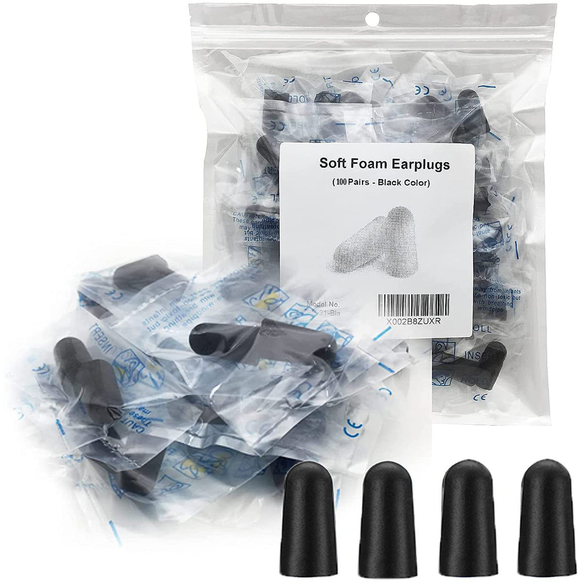 100 Pair Earplugs for Noise Cancelling Ultra Soft Foam Ear Plugs for Sleeping Noise Blocking Earplugs for Study Work