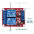 2pcs DC 24V Relay Module 2 Channel Relay Switch with Optocoupler Isolation High/Low Level Trigger