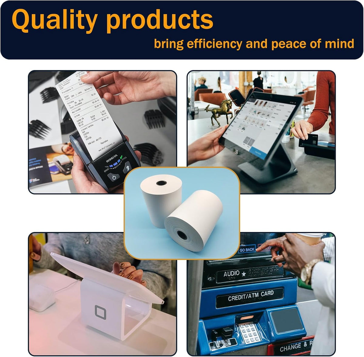 (50 Rolls) 2 1/4 x 50 Thermal Paper Rolls, BPA Free Thermal Receipt Paper Rolls, 2.25 inch Width and 50 ft Longth Per
